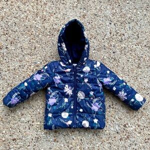 Gymboree Girl's Floral Puffer Jacket Size 4 XS